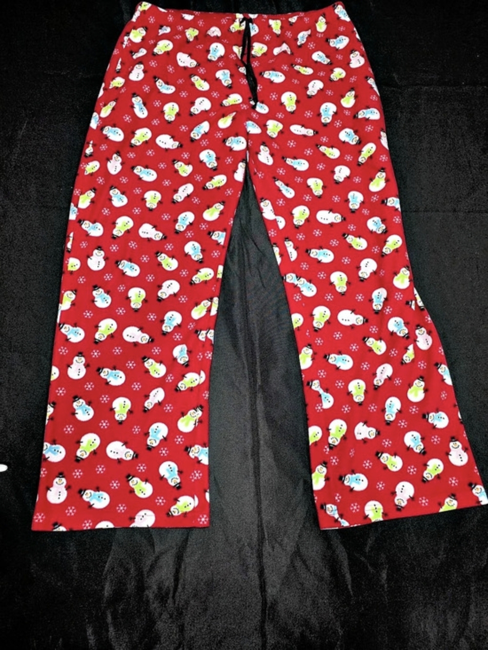 Steve Snowman Print Wide Leg Lounge Pants Large Like New
